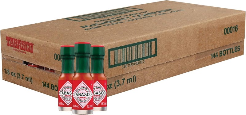 Tabasco Red Pepper Sauce Miniature, 3.7 ml, Pack of 144 - Image 1