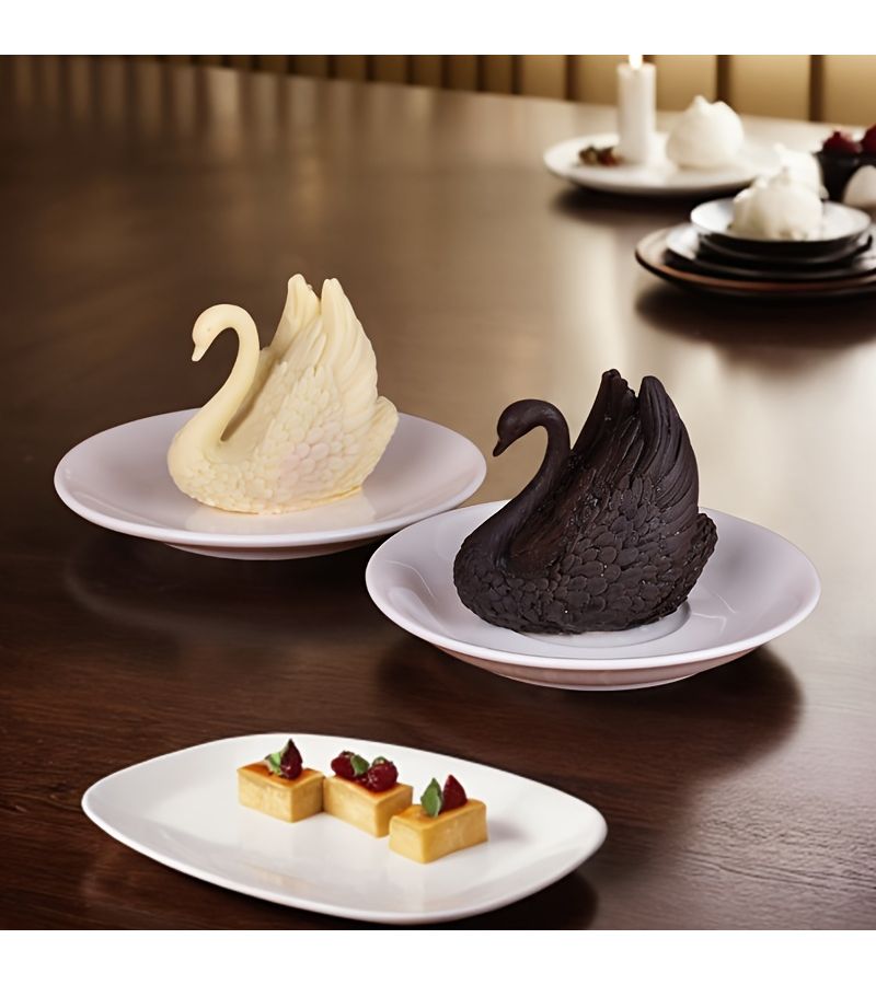 1pc Swan Shape Silicone Mousse Cake Mold For Chocolate Jelly Baking Aromatherapy Candle Transparent - Image 1