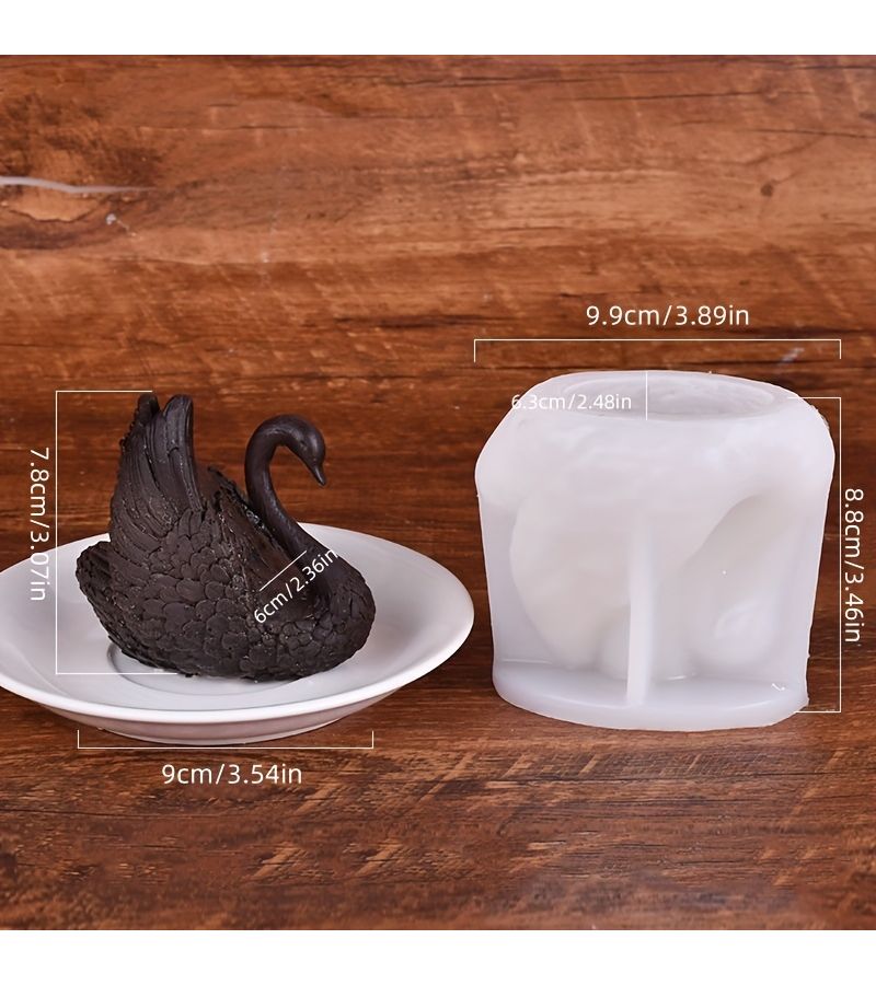 1pc Swan Shape Silicone Mousse Cake Mold For Chocolate Jelly Baking Aromatherapy Candle Transparent - Image 4