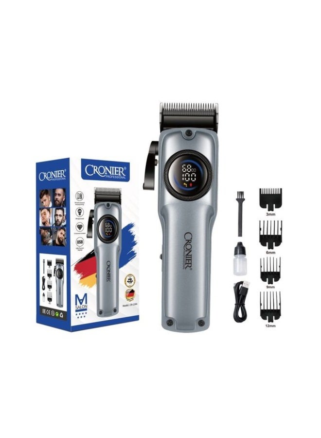 Cronier Professional Cronier CR-1264 professional shaver with a color digital display operates for up to 4 continuous hours.