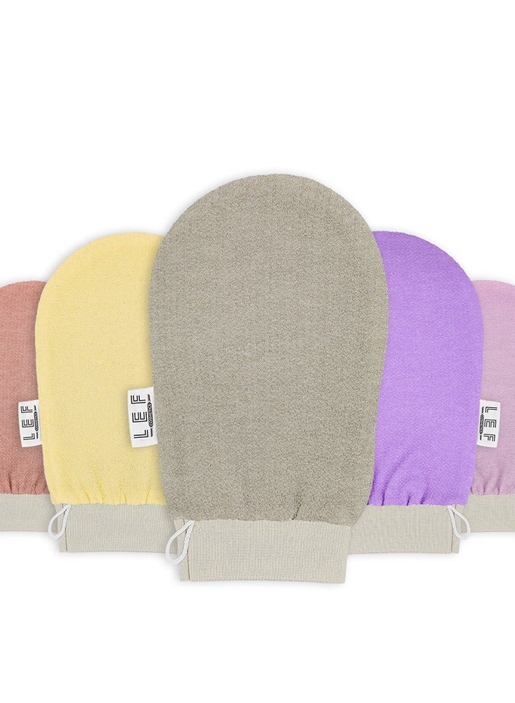 ليف القفاز الكوري لتقشير وإزالة الجلد الميت من الجسم ذو طبقه مزدوجه | YELLOW - Image 4