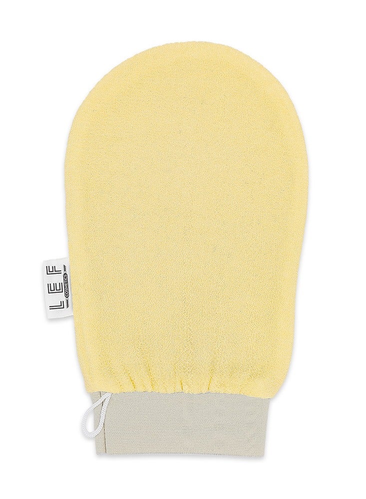 ليف القفاز الكوري لتقشير وإزالة الجلد الميت من الجسم ذو طبقه مزدوجه | YELLOW - Image 3