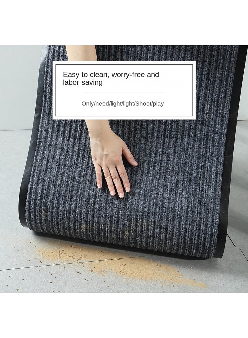 general سجادة مدخل مخططة مقاومة للماء باللون الرمادي - Image 2