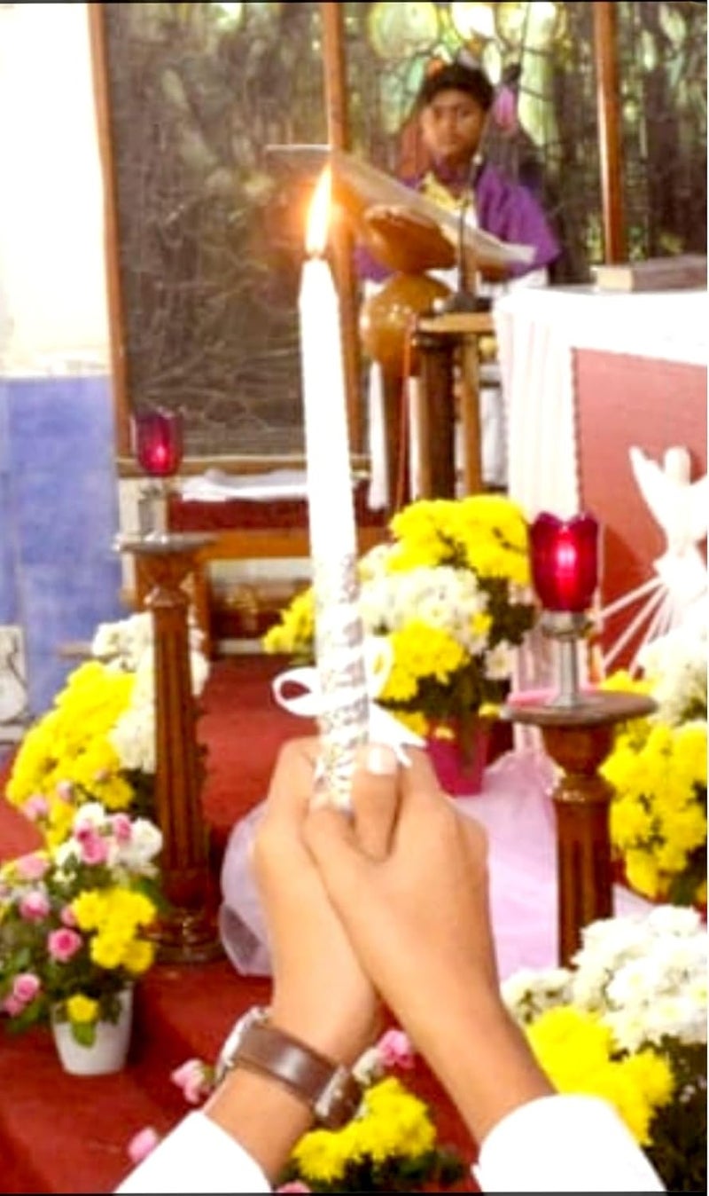 Devino Ora First Holy Communion and Confirmation Scented Candle for Christian Rituals NonToxic NonSmoke Natural Wax Long Lasting Burn time 12 Inch Height and 1inch Width White Rose - Image 5