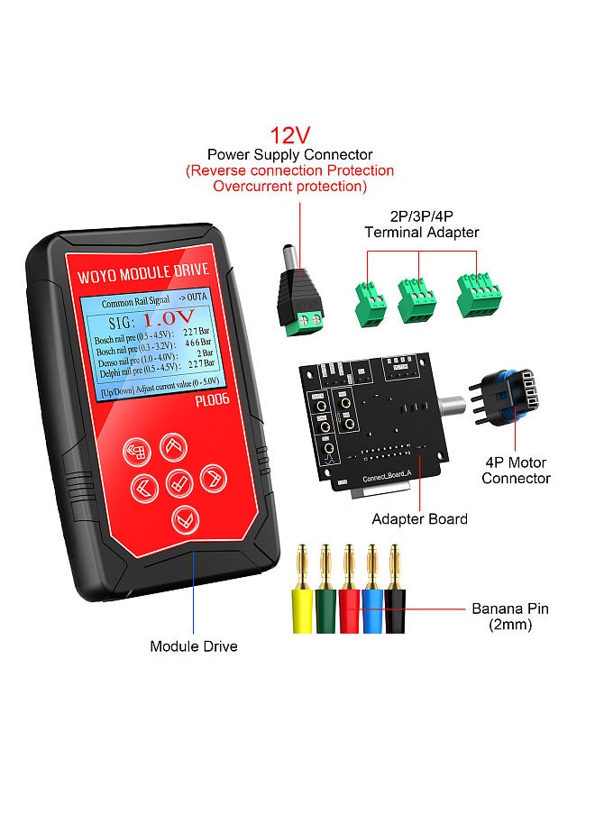 Generic - WOYO PL006 Module Drive Automobile 12 V Vehicle Injectors Car Fault Detect Drive Simulator Solenoid Valves Stepper Motor Auto Signal Simulator Ignition Coil Tester with 4.5inch LCD Screen - Image 1