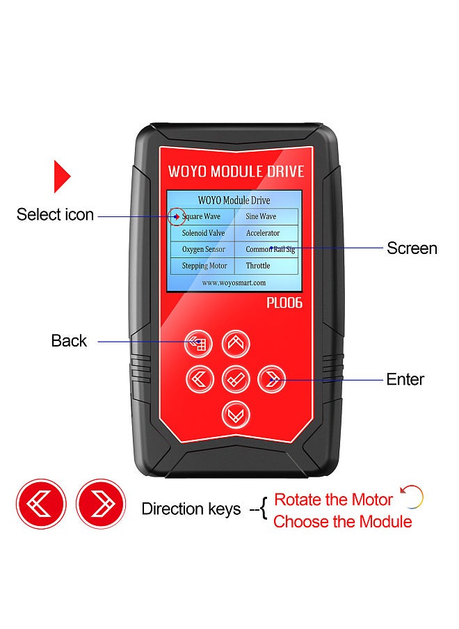 Generic - WOYO PL006 Module Drive Automobile 12 V Vehicle Injectors Car Fault Detect Drive Simulator Solenoid Valves Stepper Motor Auto Signal Simulator Ignition Coil Tester with 4.5inch LCD Screen - Image 1