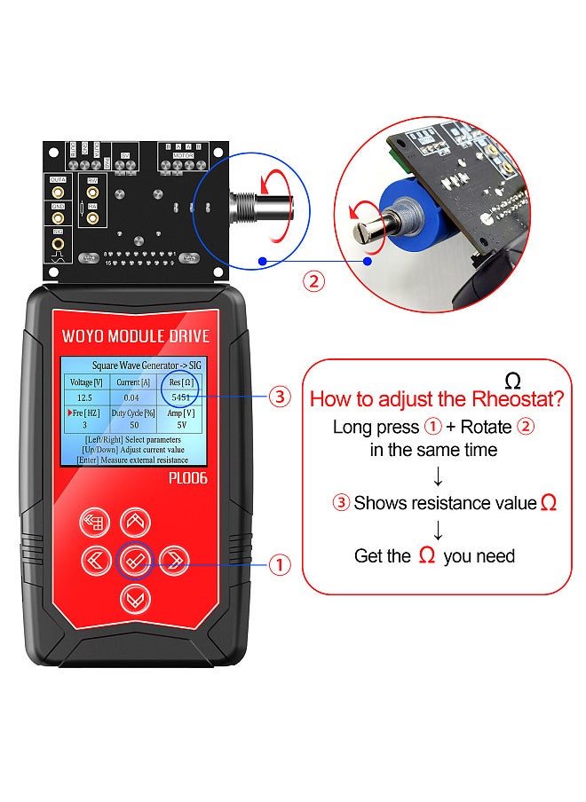 Generic - WOYO PL006 Module Drive Automobile 12 V Vehicle Injectors Car Fault Detect Drive Simulator Solenoid Valves Stepper Motor Auto Signal Simulator Ignition Coil Tester with 4.5inch LCD Screen - Image 1
