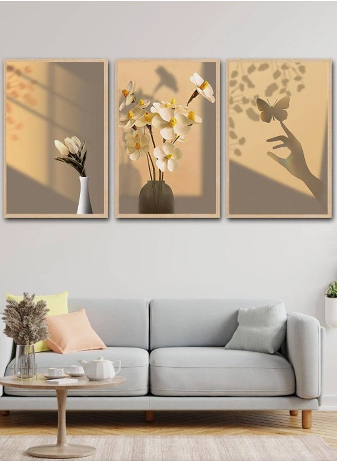 ZCM-HAPPY 3 Pieces Art Paintings for Entrance Decor Wall Hanging Bedroom Living Room Bathroom Room Decor Mural 40x60 cm  - Image 2