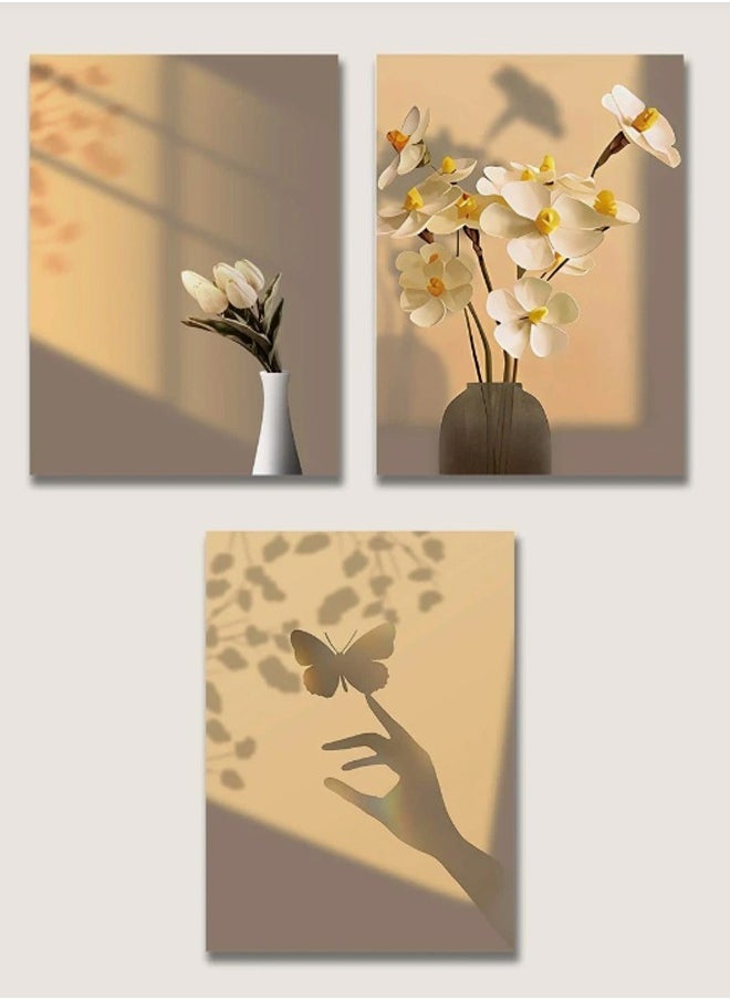 ZCM-HAPPY 3 Pieces Art Paintings for Entrance Decor Wall Hanging Bedroom Living Room Bathroom Room Decor Mural 40x60 cm  - Image 4