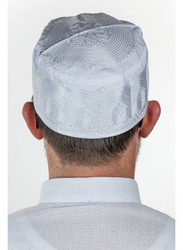 İhvan Ikhvan Embroidery Patterned Pattern Fabric Skullcap White  - Image 3
