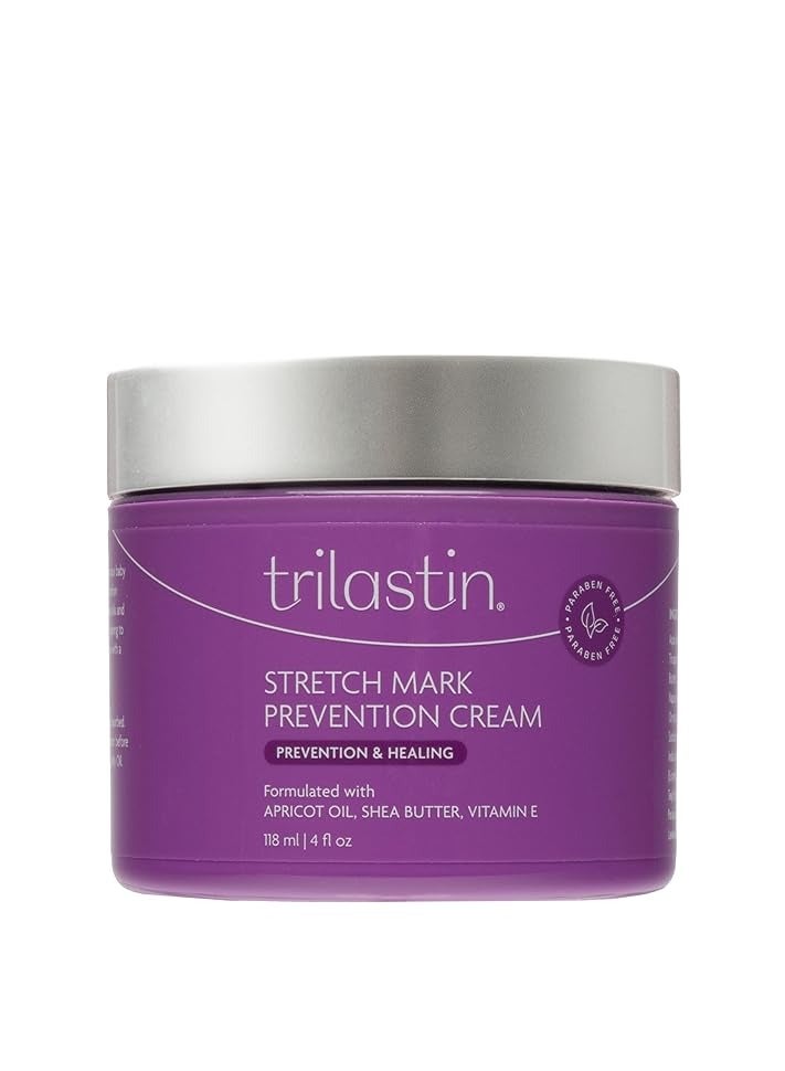 TriLASTIN TriLASTIN Maternity Stretch Mark Prevention Cream - Paraben-Free, Hypoallergic, and Safe for Pregnancy - 4 oz - Image 1