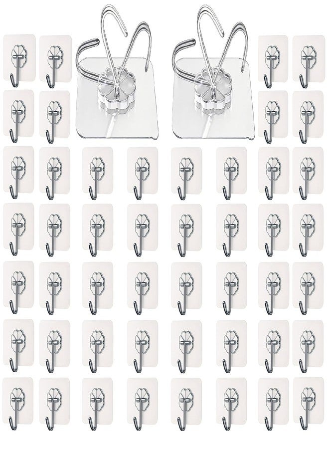 MENIFLIX self Adhesive wall Hooks for Hanging - 50 Pcs Adhesive wall Hook | Hooks for wall Heavy | Hooks for Hanging of Kitchen Accessories Items for Home | wall Hanging Hooks for Frames, Keys - Image 1