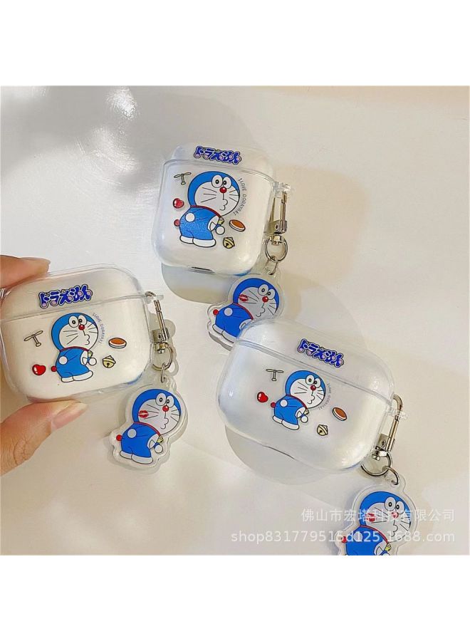 Digital Computer/iphone Protective Case - Fashionable Stylish Design Multiple Colors Available-Color:Pucked-up Doraemon Pendant Separate Packaging-Applicable Model:airpods 1/2 Generation - Image 1