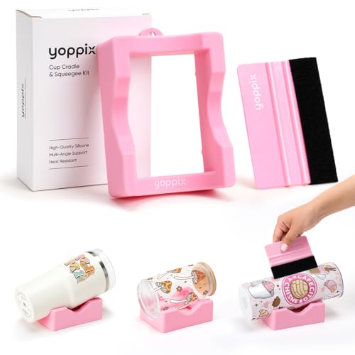YOPPIX Silicone Cup Cradle, Cup Cradle for Tumblers for Apply UV DTF Decals/Apply Vinyl Decals/Sublimating Tumblers, Hanging Storage for DIY Your Craft - Image 1