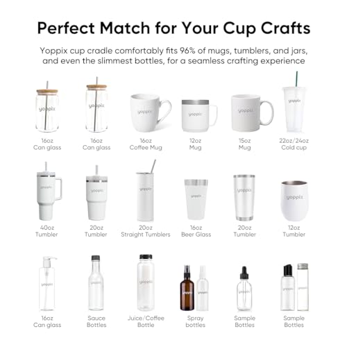 YOPPIX Silicone Cup Cradle, Cup Cradle for Tumblers for Apply UV DTF Decals/Apply Vinyl Decals/Sublimating Tumblers, Hanging Storage for DIY Your Craft - Image 5