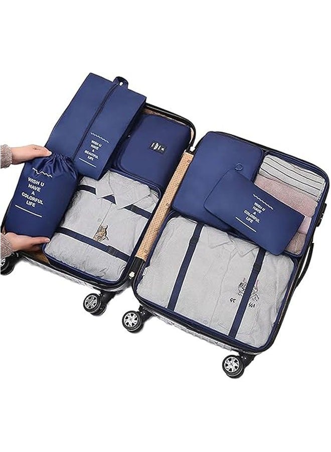 عام 11 قطعة من مجموعة تخزين الأمتعة السفر مجموعة التعبئة والتغليف السفر مع حقيبة تخزين الملابس ، حقيبة الأحذية ، حقيبة الزينة ، حقيبة الملابس الداخلية ، حقيبة تخزين ضغط ، اكسسوارات السفر - Image 2