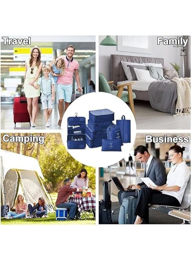 عام 11 قطعة من مجموعة تخزين الأمتعة السفر مجموعة التعبئة والتغليف السفر مع حقيبة تخزين الملابس ، حقيبة الأحذية ، حقيبة الزينة ، حقيبة الملابس الداخلية ، حقيبة تخزين ضغط ، اكسسوارات السفر - Image 4