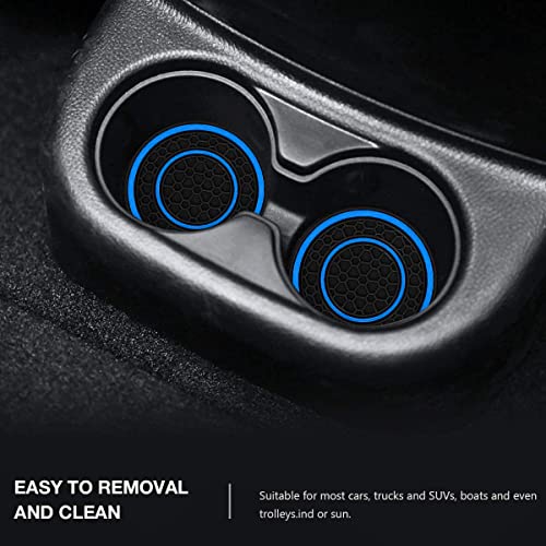 Auprite Car Cup Holder Coasters, 2 Pack Universal Auto Anti Slip Cup Holder Insert Coaster, Car Interior Accessories (Blue) - Image 4