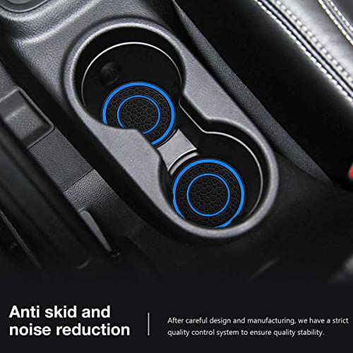 Auprite Car Cup Holder Coasters, 2 Pack Universal Auto Anti Slip Cup Holder Insert Coaster, Car Interior Accessories (Blue) - Image 3