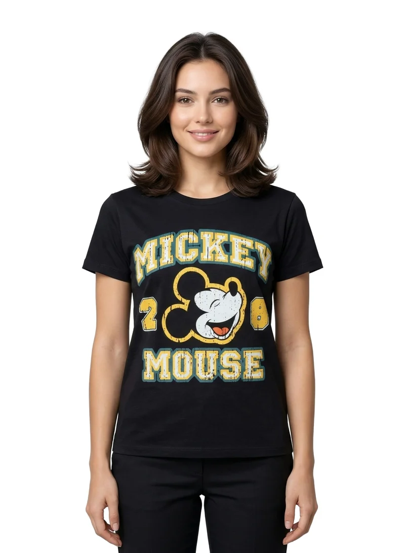 Disney Mickey Varsity Graphic Black Women’s T-Shirt