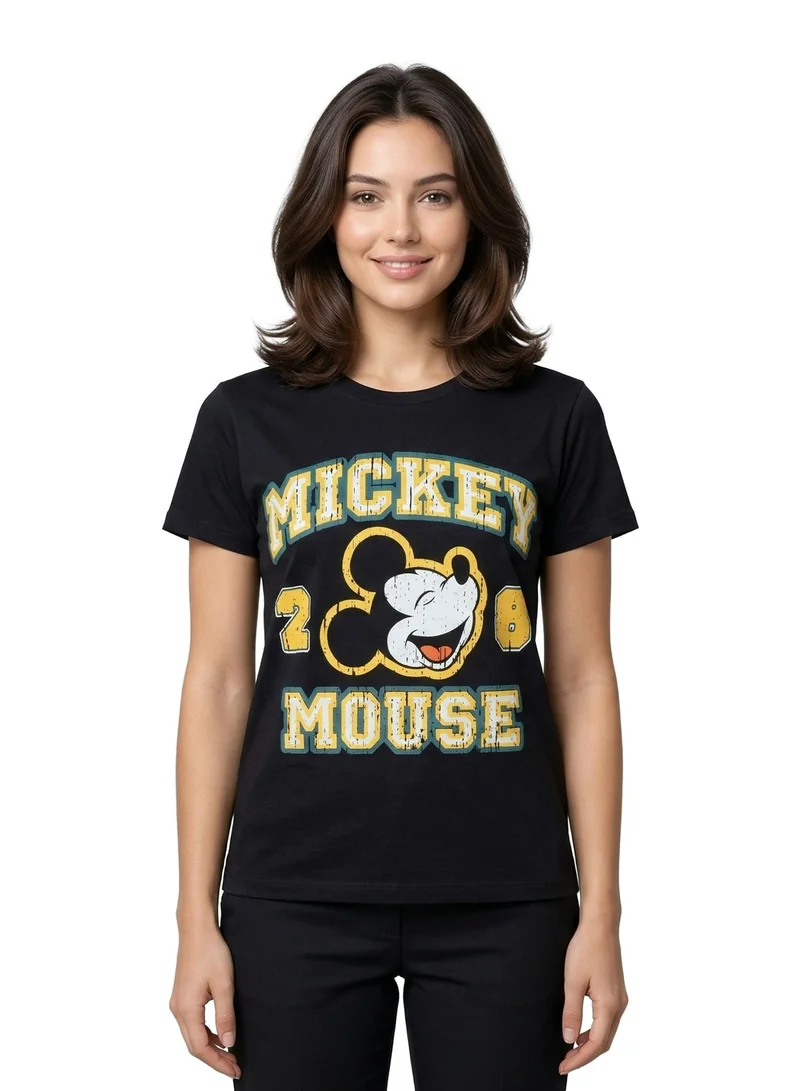 Disney Mickey Varsity Graphic Black Women’s T-Shirt