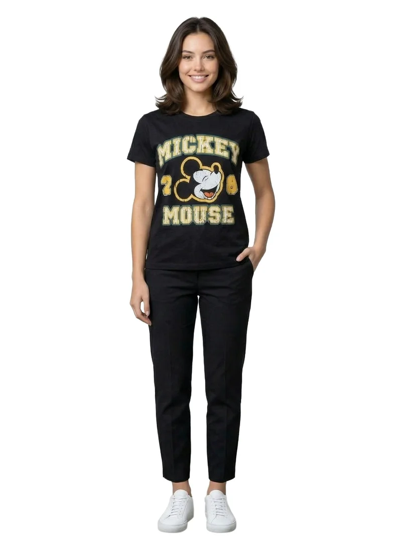 Disney Mickey Varsity Graphic Black Women’s T-Shirt