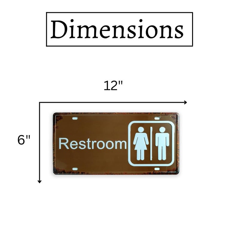 EAZYWAGON "REstroom Signage" Vintage Retro Metal Signs - License Wall Plate, Car Tag - Ideal for Cafe, Restaurant, Shop, Home, Hotel, Club, Office, Living Area - Design Plaque - Image 3