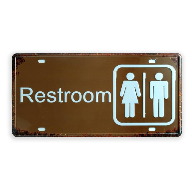 EAZYWAGON "REstroom Signage" Vintage Retro Metal Signs - License Wall Plate, Car Tag - Ideal for Cafe, Restaurant, Shop, Home, Hotel, Club, Office, Living Area - Design Plaque - Image 1