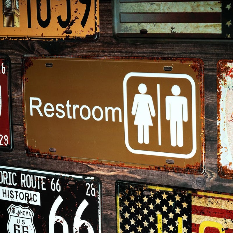 EAZYWAGON "REstroom Signage" Vintage Retro Metal Signs - License Wall Plate, Car Tag - Ideal for Cafe, Restaurant, Shop, Home, Hotel, Club, Office, Living Area - Design Plaque - Image 5