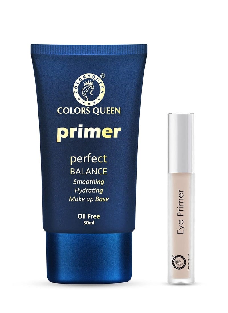 COLORS QUEEN Perfect Balance Oil and Primer Waterproof Long Lasting Face Makeup Masks Fine Lines Uneven Texture with Eye Primer Pack of 2  - Image 1