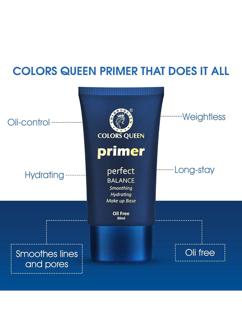 COLORS QUEEN Perfect Balance Oil and Primer Waterproof Long Lasting Face Makeup Masks Fine Lines Uneven Texture with Eye Primer Pack of 2  - Image 3