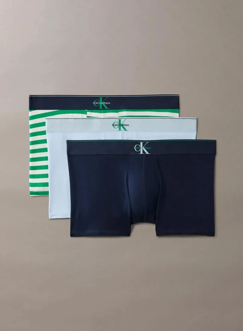 3-pack Graphic Monogram Trunks - Cotton Stretch