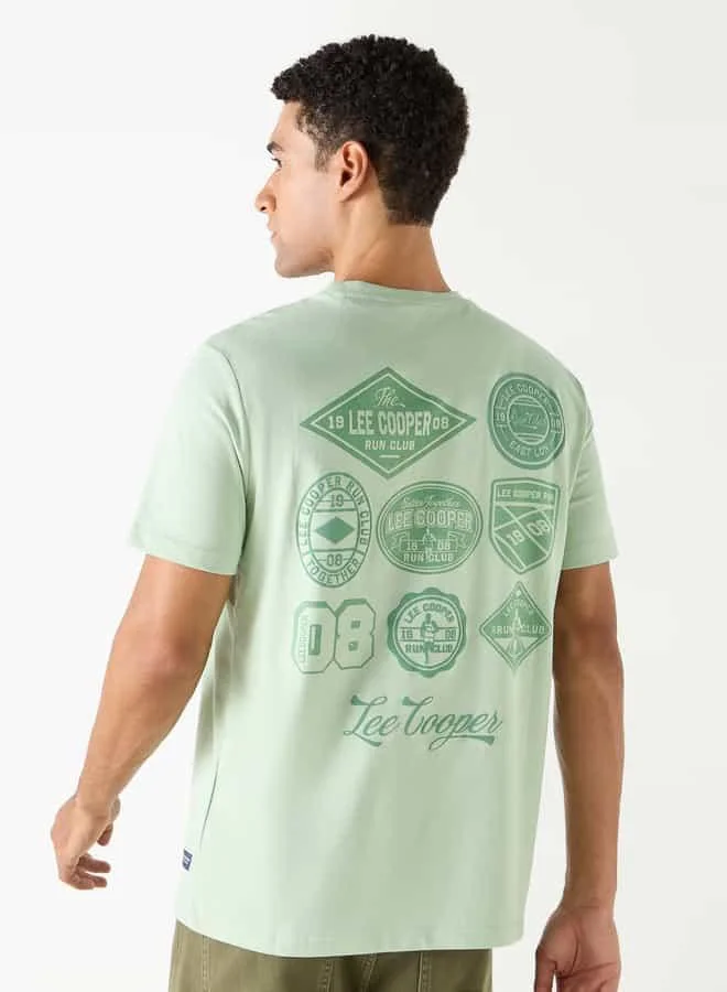 Lee Cooper Lee Cooper Logo Print Crew Neck T-shirt with Short Sleeves
