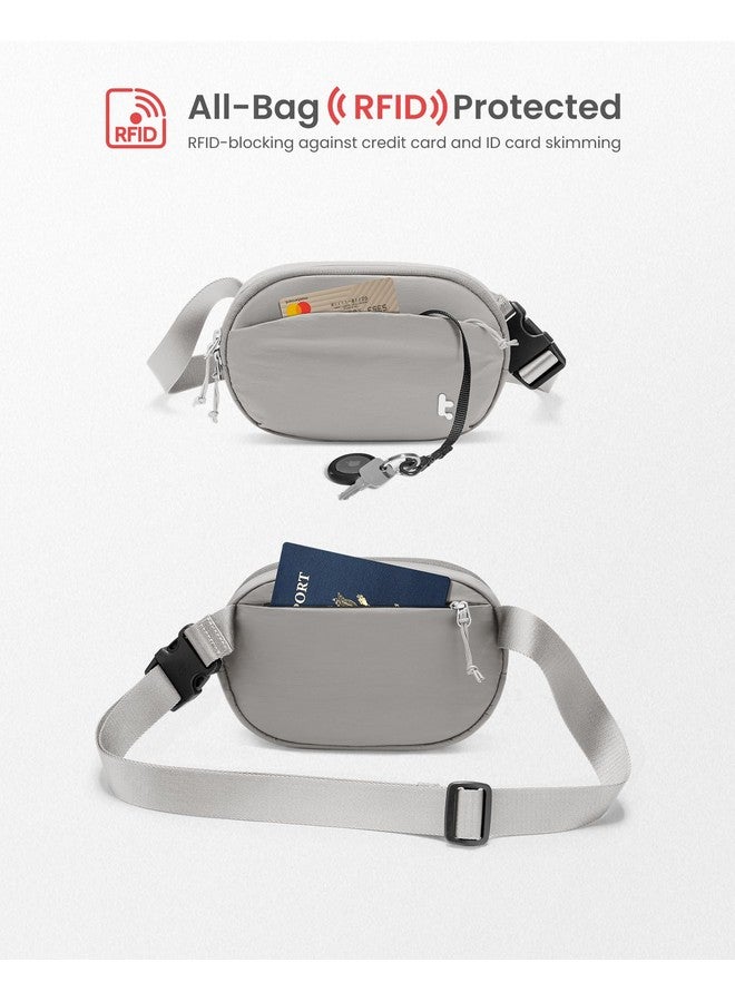 tomtoc Belt Bag with RFID Blocking, 1.5L Cross Body Fanny Pack for Women Men, Sling Waist Bags with Adjustable Strap for Travel Walk, Gray, 1.5L - Image 5