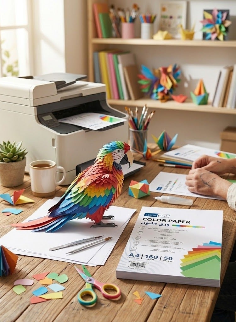 Leeno A4 White Printing & Craft Paper 160 GSM (50 Sheets) - Heavyweight Cardstock Paper for Color Inkjet, Laser Printers & Copiers - Image 2