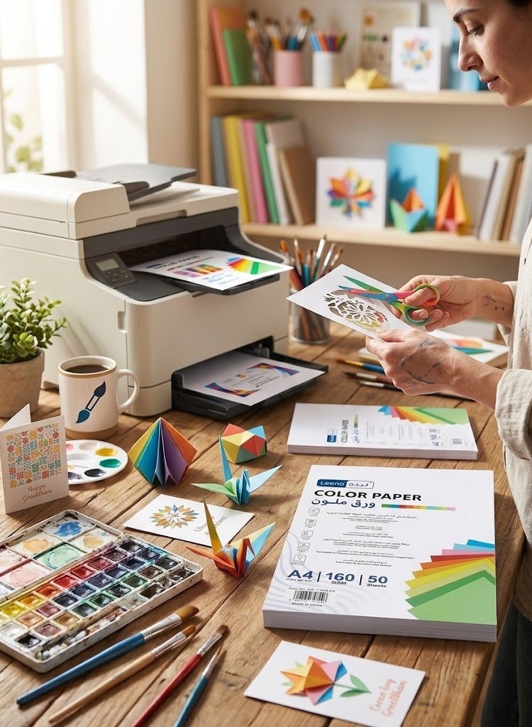 Leeno A4 White Printing & Craft Paper 160 GSM (50 Sheets) - Heavyweight Cardstock Paper for Color Inkjet, Laser Printers & Copiers - Image 3