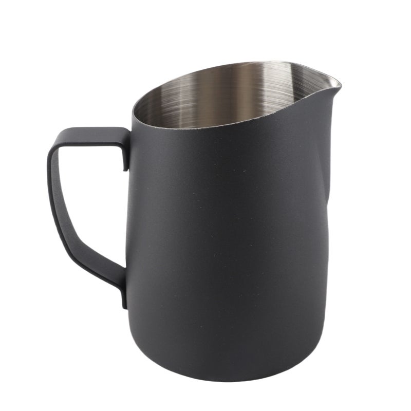 Stainless Steel Coffee Pitcher: Black Non-stick Coating - Easy To Clean Durable Liquid Measuring Pitcher for Coffee Enthusiasts, Kitchen Counter-top, Hot Cold Beverages - Image 2