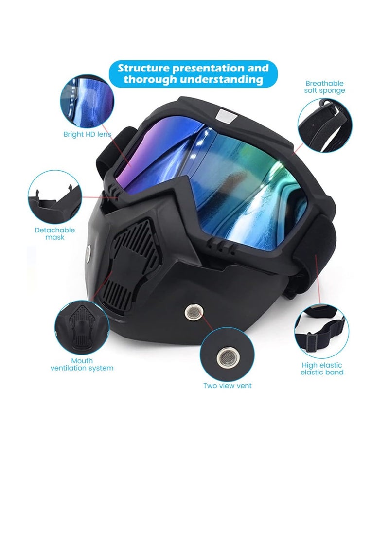 General Motorcycle Goggles Mask Recyclable TPU Motorcycle Goggles Mask Windproof Motorcycle Goggles Helmet Mask for Motorcycle Cross Country MX Off-Road Motorcycle Mountain Bike Four Wheel ATV Snow Sports  - Image 3