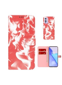 HuHa Case Cover For For OnePlus 9 Cloud Fog Pattern Horizontal Flip Leather Case with Holder & Card Slot & Wallet(Red) 