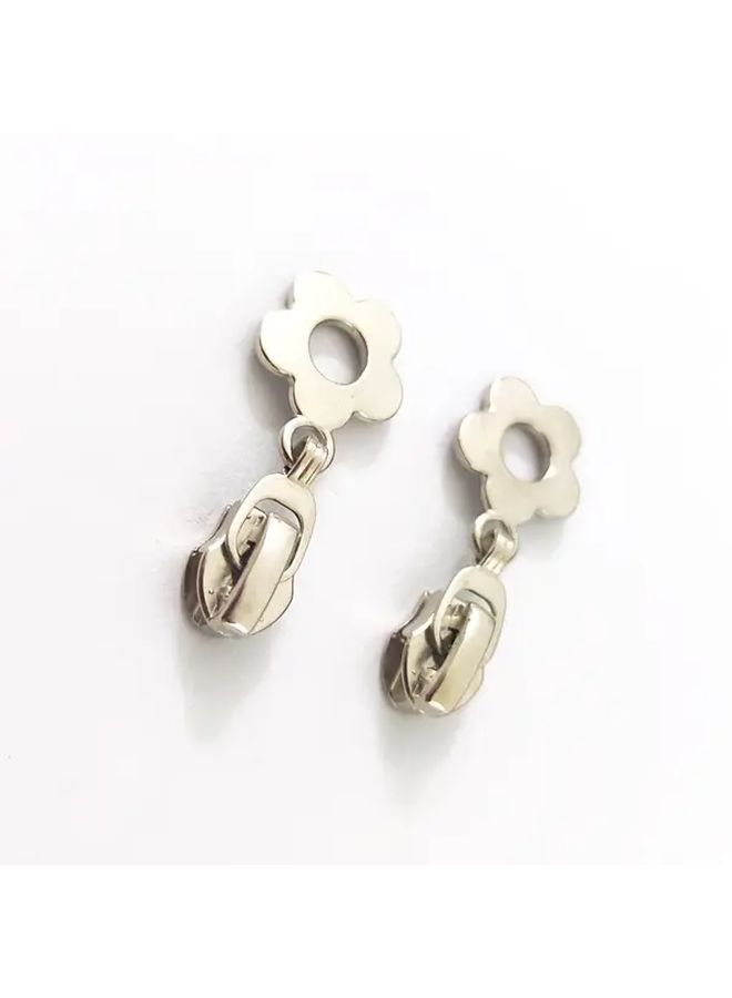 2pcs 5 Nylon Head Zipper Flower Shaped Zipper Piece Luggage Hardware Accessories For Clothing Luggage Travel Essentials Garment Fixing Stylish Decorative Durable Reinforced Zipper Pull - Image 2