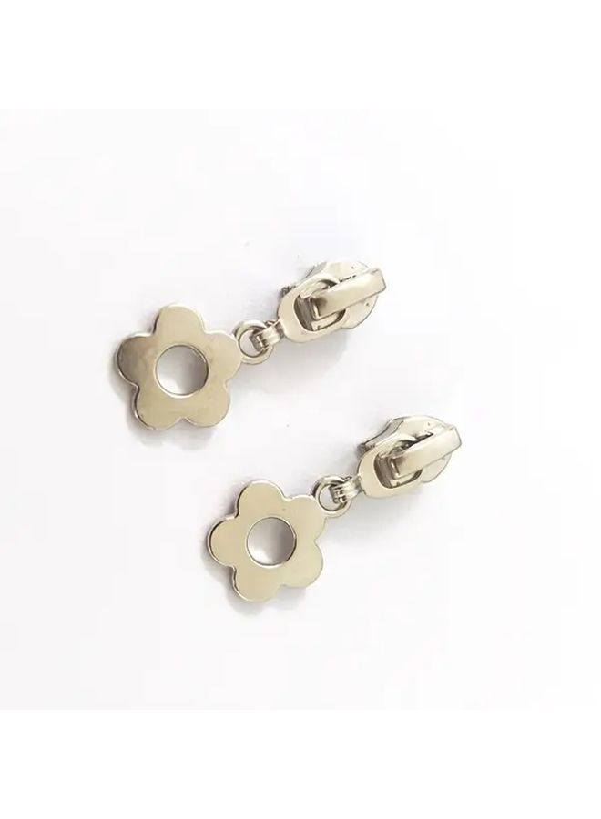 2pcs 5 Nylon Head Zipper Flower Shaped Zipper Piece Luggage Hardware Accessories For Clothing Luggage Travel Essentials Garment Fixing Stylish Decorative Durable Reinforced Zipper Pull - Image 4
