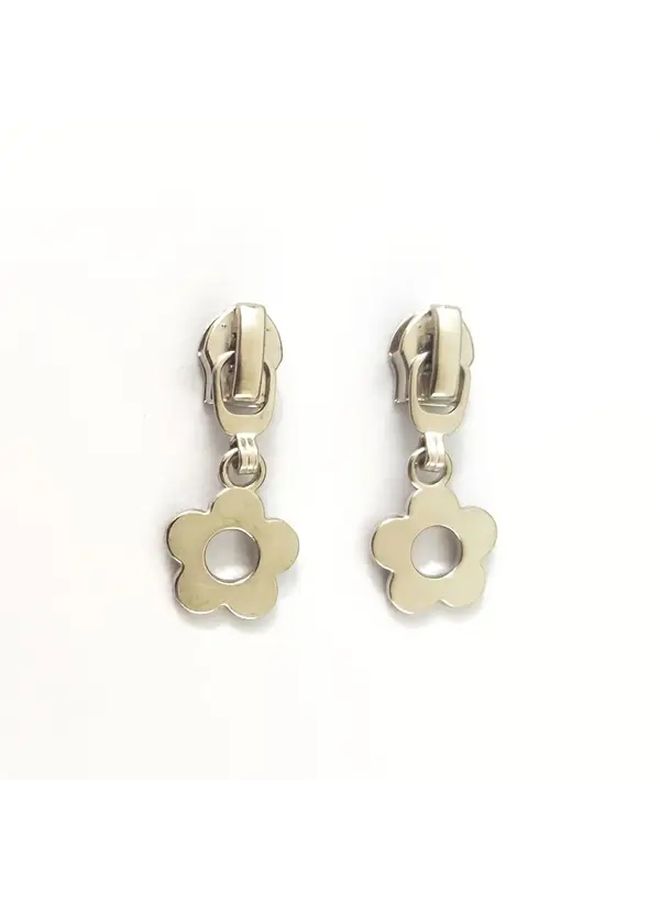 2pcs 5 Nylon Head Zipper Flower Shaped Zipper Piece Luggage Hardware Accessories For Clothing Luggage Travel Essentials Garment Fixing Stylish Decorative Durable Reinforced Zipper Pull - Image 1