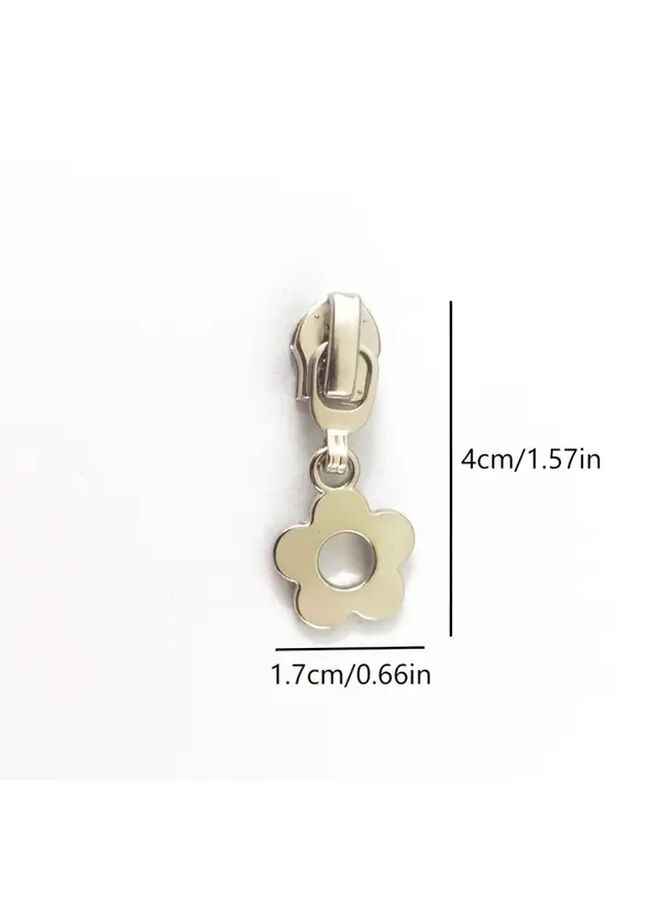 2pcs 5 Nylon Head Zipper Flower Shaped Zipper Piece Luggage Hardware Accessories For Clothing Luggage Travel Essentials Garment Fixing Stylish Decorative Durable Reinforced Zipper Pull - Image 3