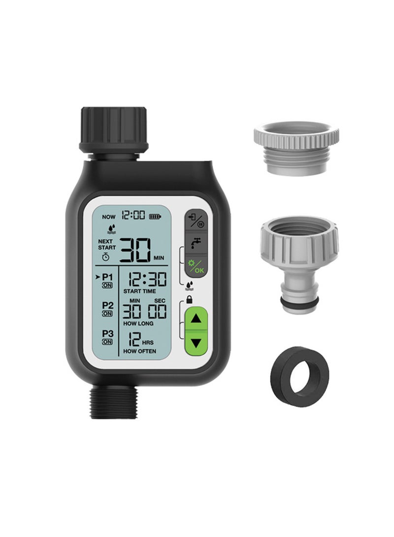 SYOSI Sprinkler Timer, Programmable Garden Hose Timer with 3 Separate Watering Programs and Rain Auto Sensor Function, Waterproof Hose Timer with Child Lock/Rain Barrel/3.5' HD Screen - Image 1