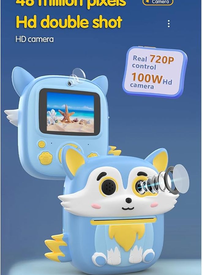 Blue Instant Print Camera for Kids Educational Outdoor Photography Birthday Gift - Image 3