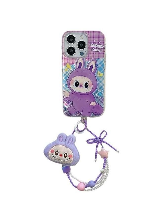 Arabest Cartoon Case for iPhone 13 Doll Lanyard Phone Case TPU Kawaii Silicone Scratch Resistant Shockproof Girls Women (16,Purple) - Image 1