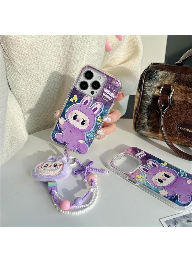 Arabest Cartoon Case for iPhone 13 Doll Lanyard Phone Case TPU Kawaii Silicone Scratch Resistant Shockproof Girls Women (16,Purple) - Image 5