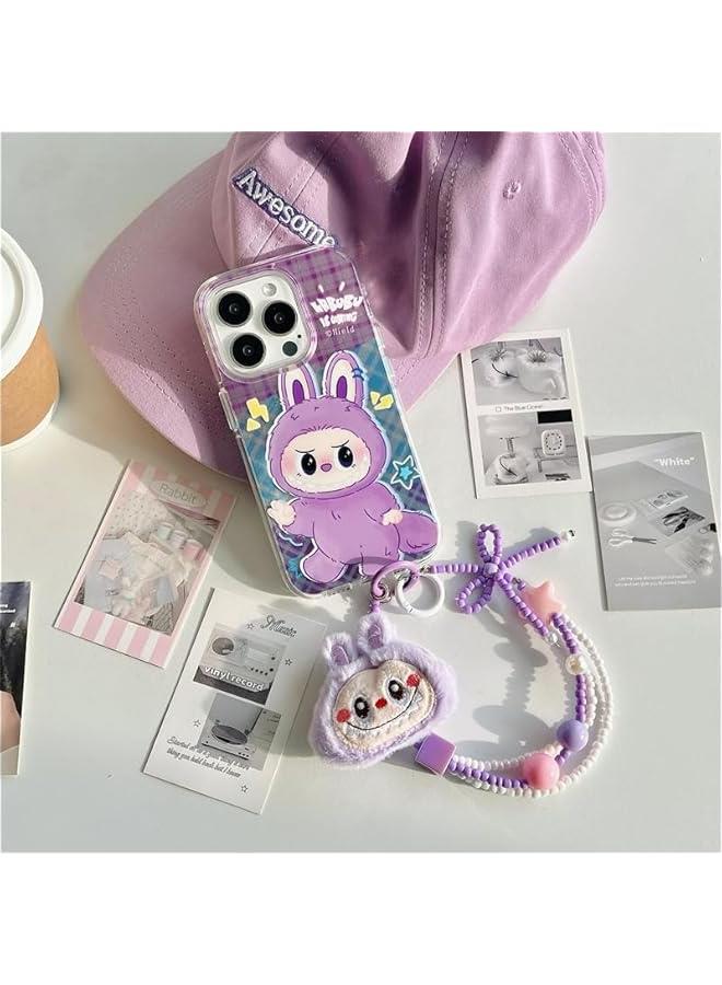 Arabest Cartoon Case for iPhone 13 Doll Lanyard Phone Case TPU Kawaii Silicone Scratch Resistant Shockproof Girls Women (16,Purple) - Image 3
