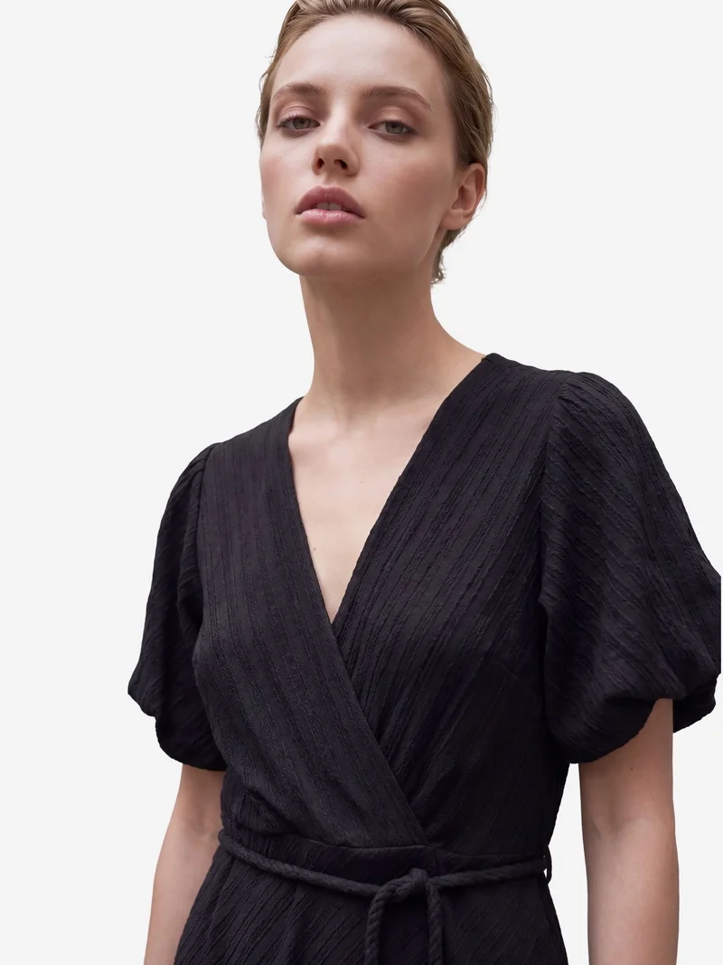 My Fashion Black MY FASHION Belted V-Neck Maxi Wrap Dress for Women | Best Price UAE