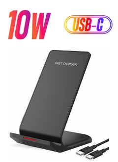 Excefore Fast Wireless Charger, 10W Max PowerWave Stand Upgraded, Qi-Certified, Charging iPhone SE, 11, 11 Pro, Pro Max, XR, Xs XS, X, 8, 8 Plus, Galaxy S20 S10 S9, Note 10 9 (No AC Adapter)  - Image 1